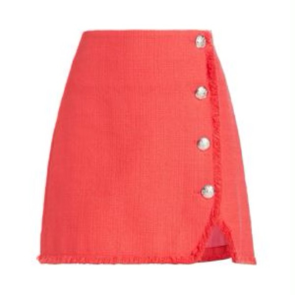 Shona Tweed Mini Skirt in Watermelon - Veronica Beard